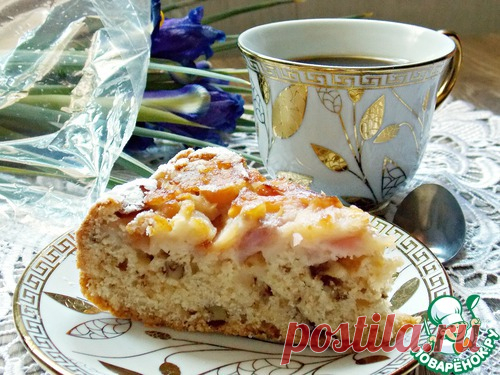 Постная шарлотка с яблоками
