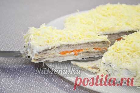 Селедочный торт на вафельных коржах, рецепт с пошаговым фото