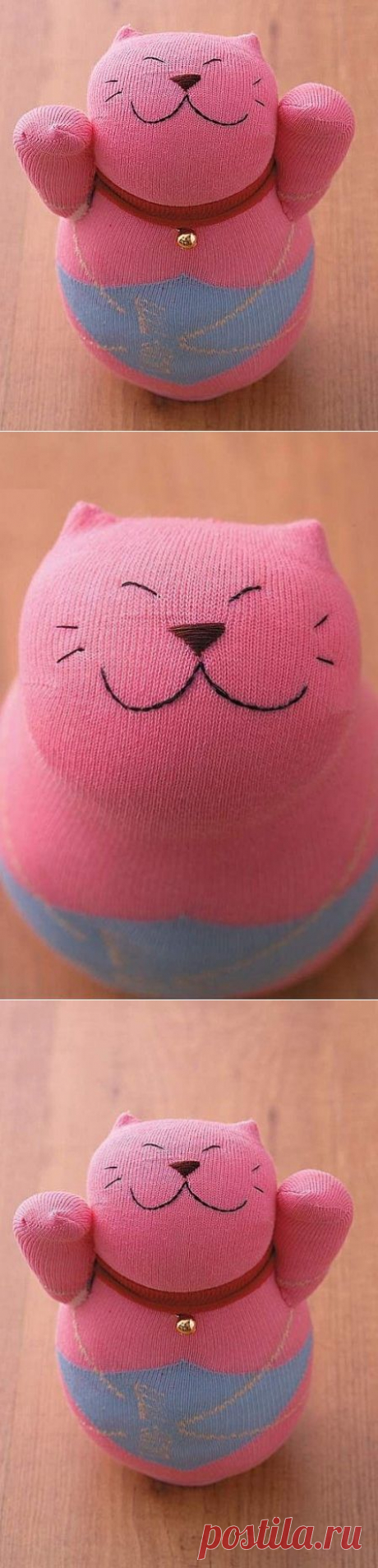 Игрушка — кот из носка.