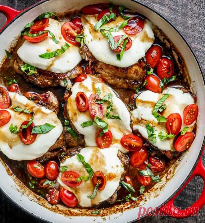 Курица капрезе (по-каприйски) в бальзамической глазури