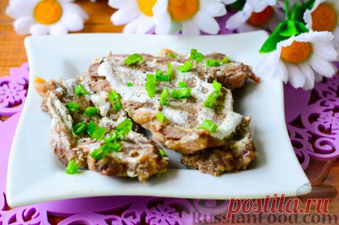 Рецепт: Мясо с горчицей и сметаной (на пару) на RussianFood.com