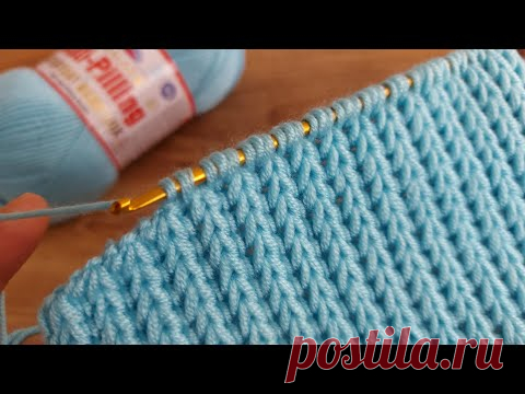 Easy Knitting Tunisian Baby Blanket - Tunus işi Çok Kolay Battaniye Yelek Örgü Modeli..