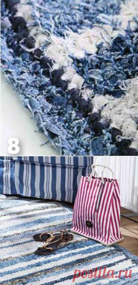 Джинсовый ковер своими руками | Креативные идеи