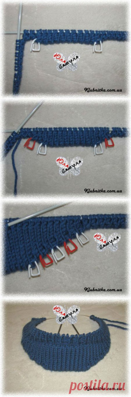 МК вязание козырька для кепки/шапки/берета спицами