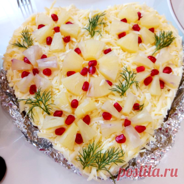 Праздничный салат "Ананасовый букет" &raquo; Женский Мир