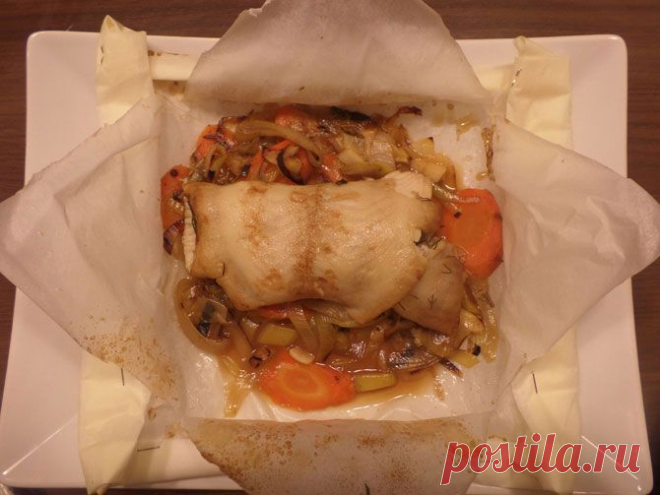 Камбала, запечённая в вине с овощами. Изумительная рыба! - Вкусные рецепты