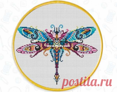 Awesome Pattern Studio 537 - Мандала-стрекоза - вышивка крестом Общение / загрузка (Не могу опубликовать только в новой теме) - Вышивка крестом Сканированные рисунки-PinDIY.com