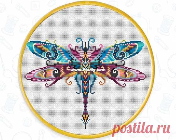 Awesome Pattern Studio 537 - Мандала-стрекоза - вышивка крестом Общение / загрузка (Не могу опубликовать только в новой теме) - Вышивка крестом Сканированные рисунки-PinDIY.com