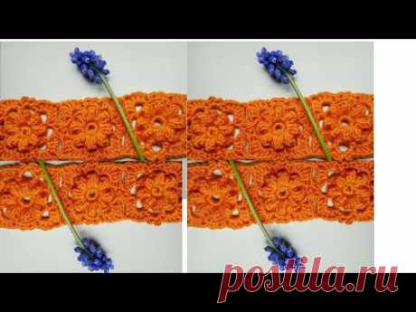 Простой маленький объемный квадрат крючком Вязанная кокетка для платья