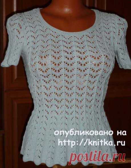 Приталенная кофточка спицами. Работа Марины Ефименко, Вязание для женщин