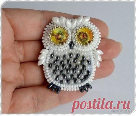 Поделки своими руками - Красивая брошь из бисера и бусинок