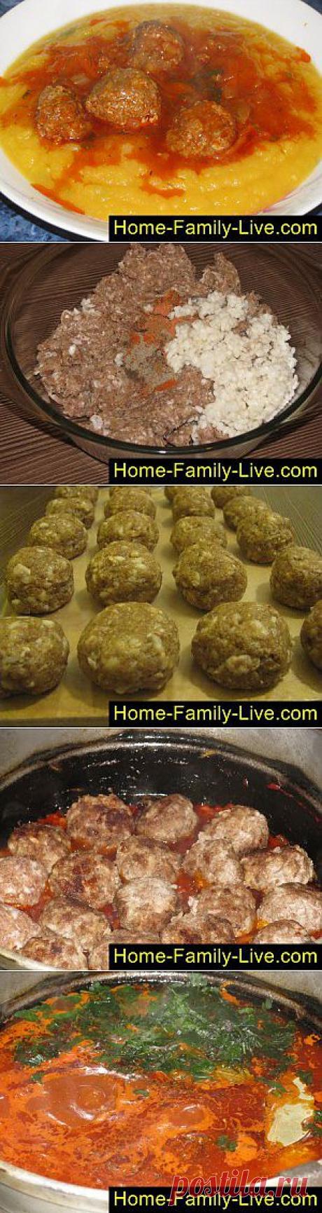 Кулинарные рецепты Тефтели в томатном соусе - пошаговый фоторецепт - мясные ёжики