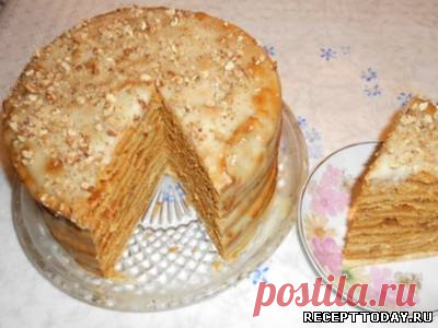 Рецепт: Медовый торт с заварным кремом