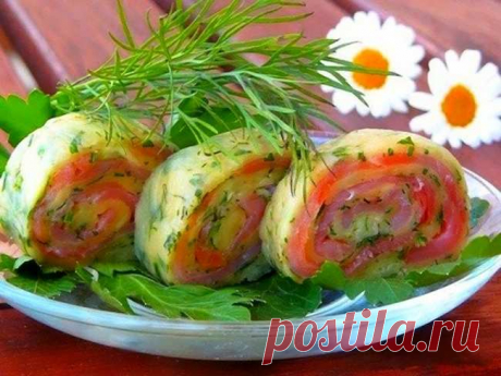 Рулетики с семгой и сыром / Простые рецепты