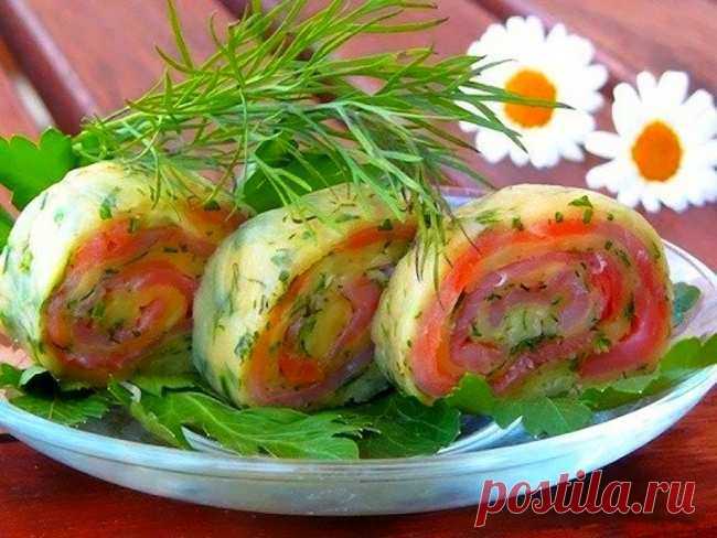 Рулетики с семгой и сыром / Простые рецепты