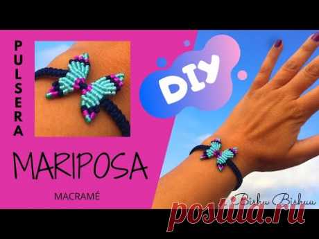Pulsera Mariposa🦋 de Macramé / butterfly bracelet - YouTube