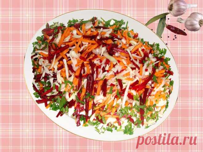 Салат Красавица из свежих овощей рецепт с фото - 1000.menu