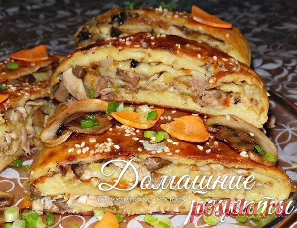 КАРТОФЕЛЬНЫЙ РУЛЕТ С ГРИБАМИ И КУРИЦЕЙ / Speleologov.Net - мир кейвинга