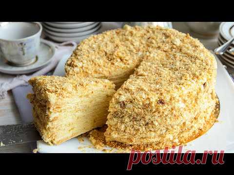 Торт НАПОЛЕОН: классический рецепт с Заварным Кремом🍴Простой рецепт - ИДЕАЛЬНО НЕЖНЫЙ торт!