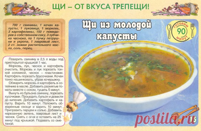 Щи из молодой капусты