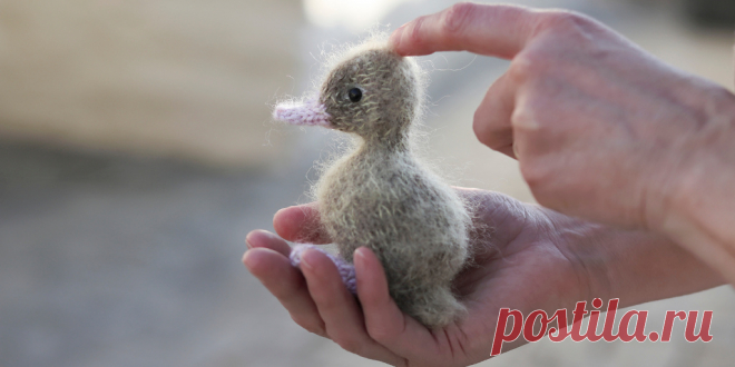 Вязаный спицами утёнок Lucky Duckling - Вяжи.ру