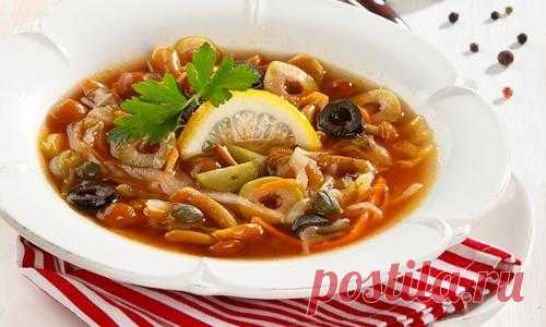 Постная солянка с квашеной капустой