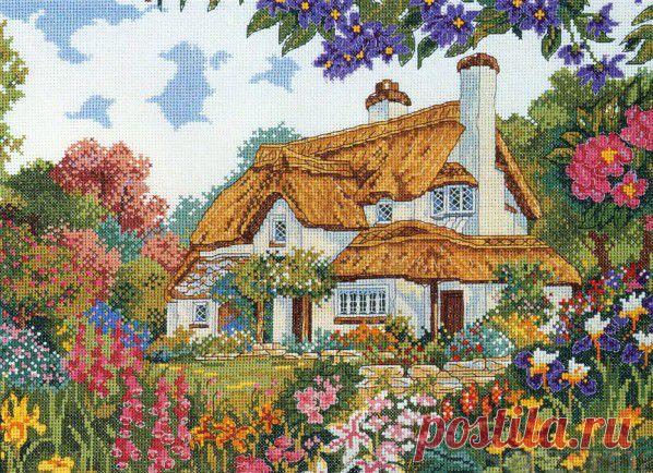 Вышивка "Periwinkle Cottage" | Схема вышивки | Скачать