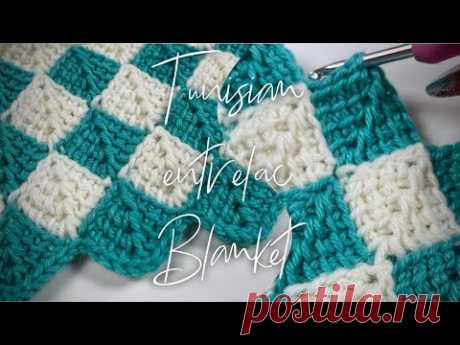 Просто невозможно отвести взгляд 👀💥💥💥 Entrelac tunisian crochet blanket