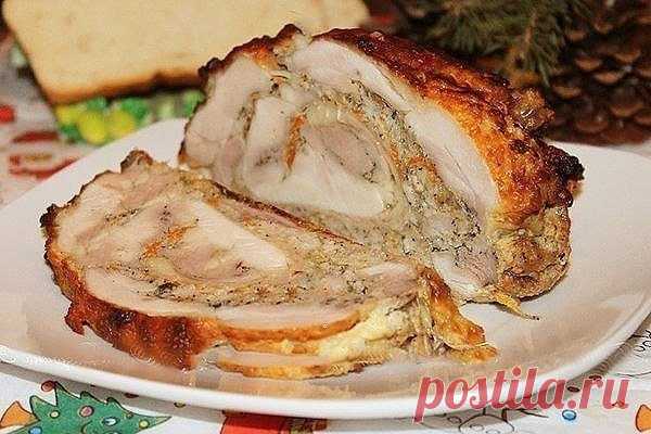 Отличный вариант для пикника: куриный рулет с фаршем