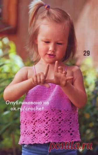 Топ крючком для девочки из цветочных мотивов