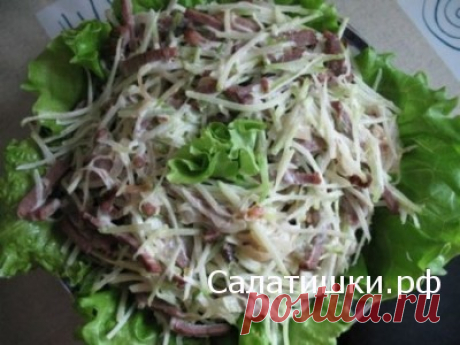МЯСНОЙ САЛАТ С МАРИНОВАННЫМИ ГРИБАМИ | Рецепты вкусных салатов