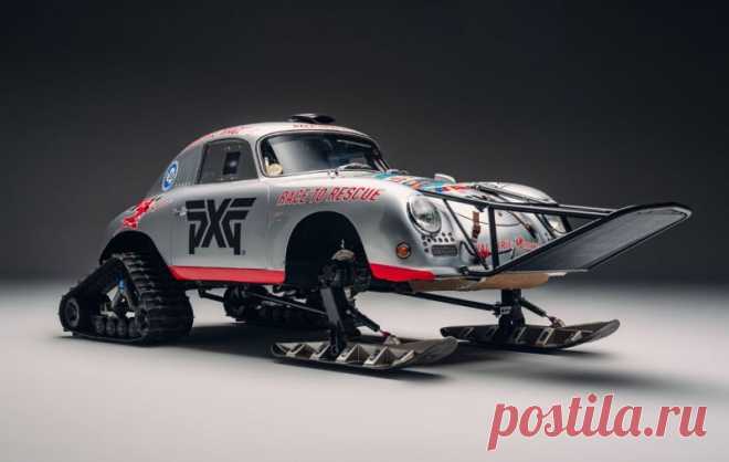 Снежная валькирия
Потрясающие фотографии Porsche 356 Valkyrie Racing
Это Porsche 356, оснащенный передними лыжами и задними тяговыми протекторами вместо резиновых шин и легкосплавных дисков.