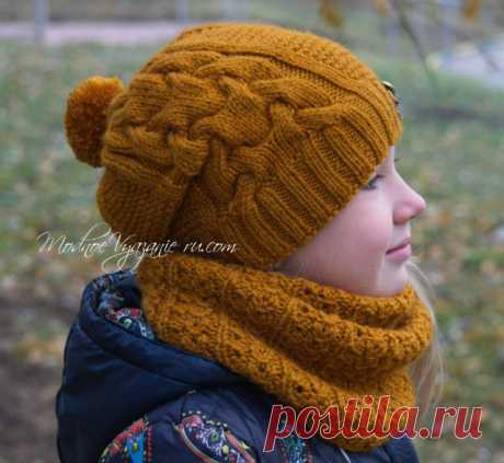 Комплект шапочка и снуд *Осенний поцелуй* - Modnoe Vyazanie ru.com