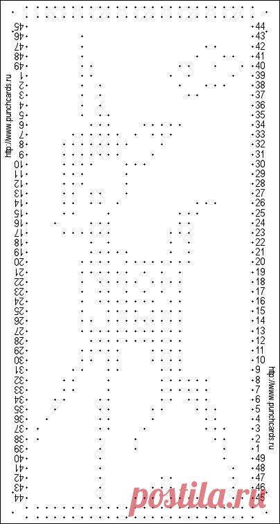 Просмотр рисунка перфокарты с раппортом 24 петли, пересчёт на две фонтуры, печать перфокарты
