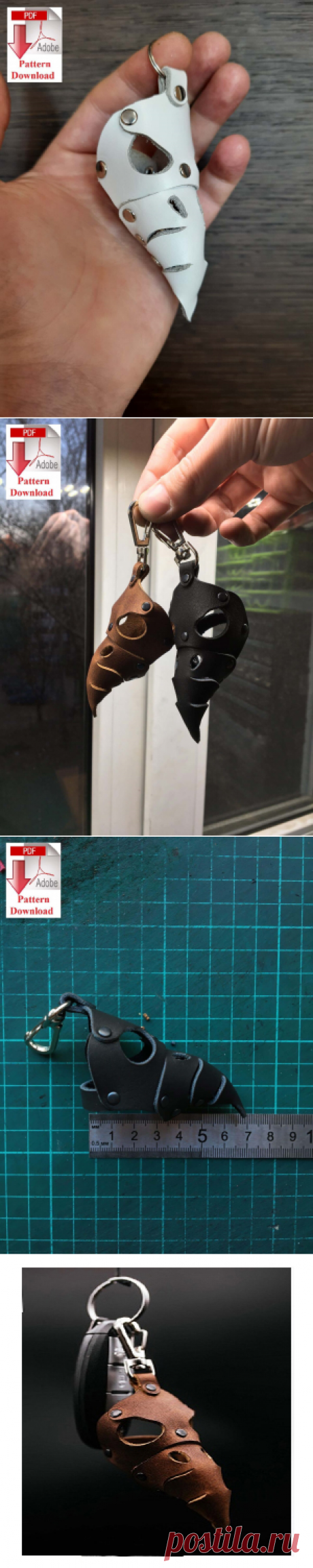 Выкройка брелока «Ворон»/Pattern PDF leather Keychain ring «Raven» &amp;#8212; SteampunkRUS96