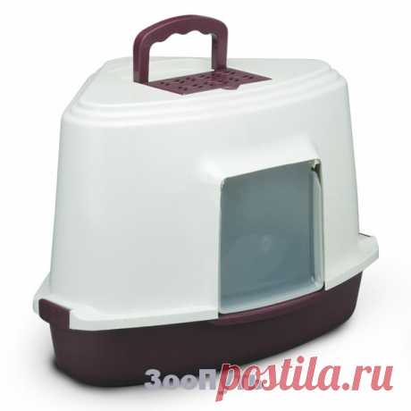 Triol Туалет для кошек закрытый угловой (совок в комплекте), 565 х 425 х 400 мм. Цена 1 588 руб. в магазине ЗооПуть. - Зоомагазин
