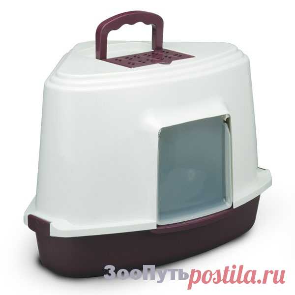 Triol Туалет для кошек закрытый угловой (совок в комплекте), 565 х 425 х 400 мм. Цена 1 588 руб. в магазине ЗооПуть. - Зоомагазин