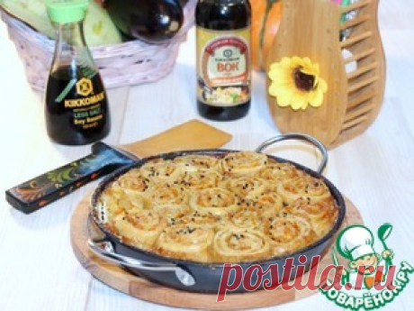 Струли с луком, морковью и курицей - кулинарный рецепт