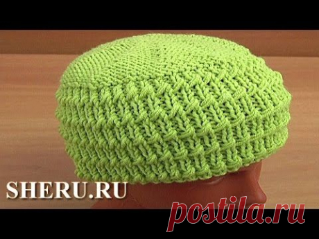 Как связать шапочку спицами Урок 32 часть 1 из 2 Шапочка - YouTube