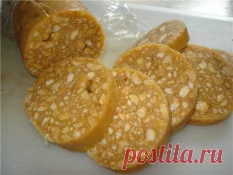 Сладкая колбаска ...без какао (с ирисками)