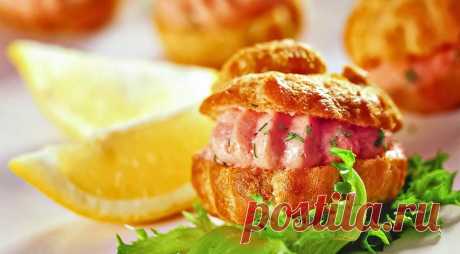 Профитроли с муссом из лосося, пошаговый рецепт с фото