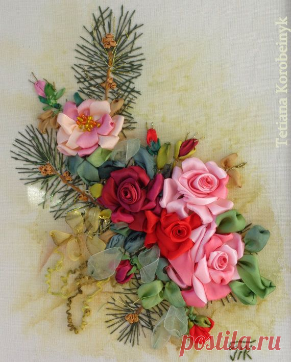 picture, Silk ribbon embroidery