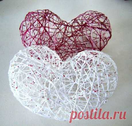Сердце из ниток — DIYIdeas