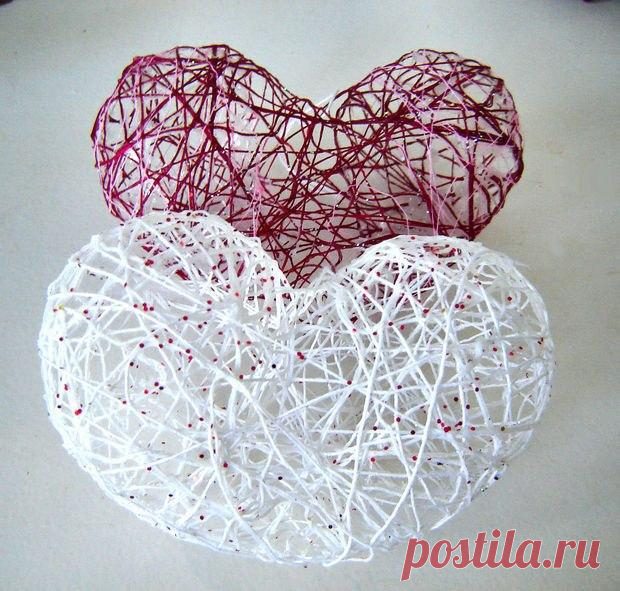 Сердце из ниток — DIYIdeas