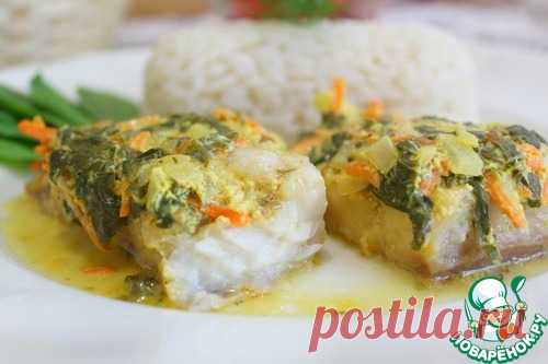 Рыба под пикантной шубой с рисом - кулинарный рецепт