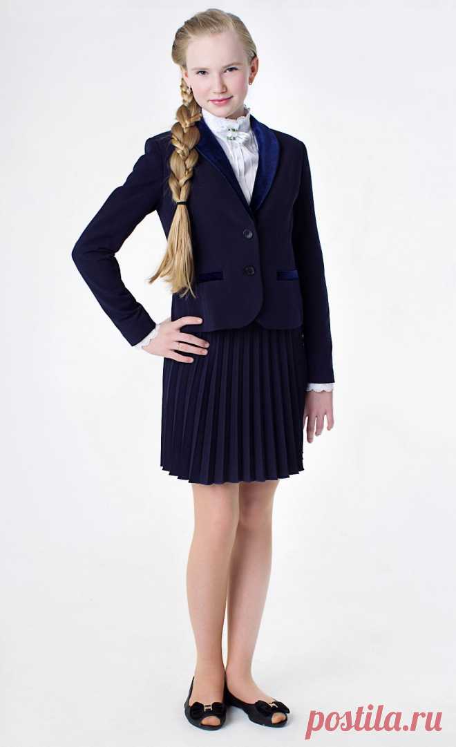 Синияя школьная юбка, модель 0317 - купить школьную форму для девочек от производителя в интернет-магазине «Росодежда»