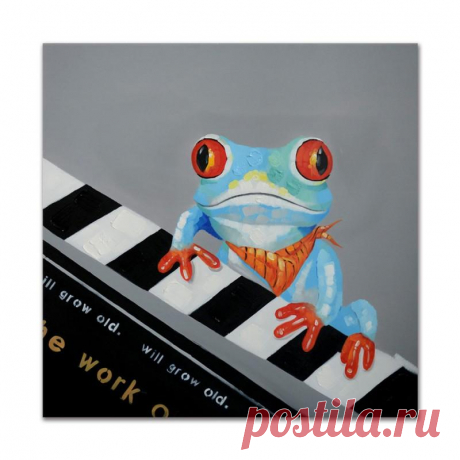 2019 Happy Frog Wearing Glasses Cartoon Animal Handpainted Oil Painting On Canvas Modern Abstract Wall Art Bedroom Decoration From Petbaby, $25.11 | DHgate.Com