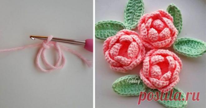 Очаровательные цветочки крючком