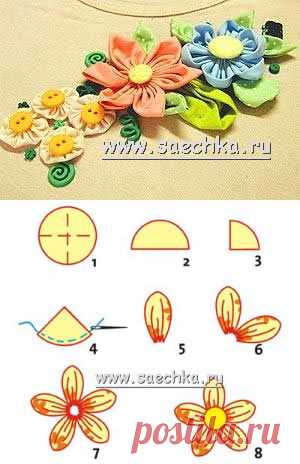 Цветы из ткани своими руками