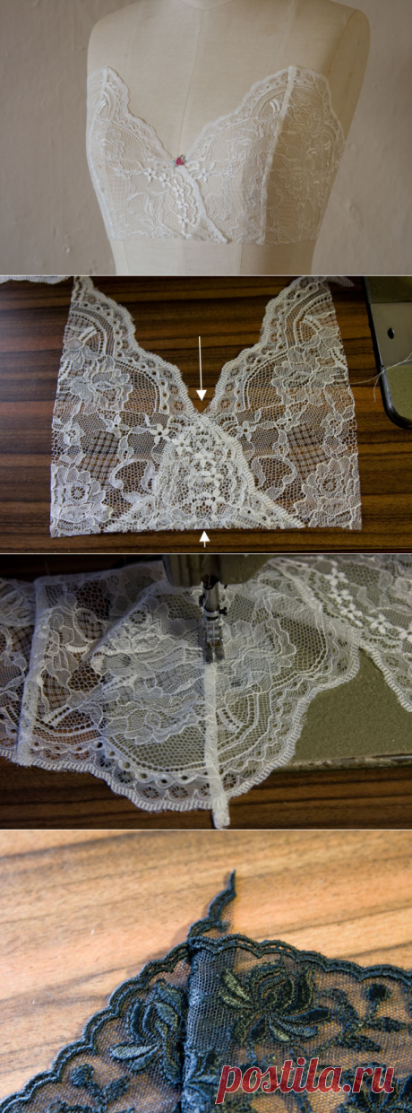The Ruby Slip #6 – Sewing the Lace Bodice – pattern scissors cloth